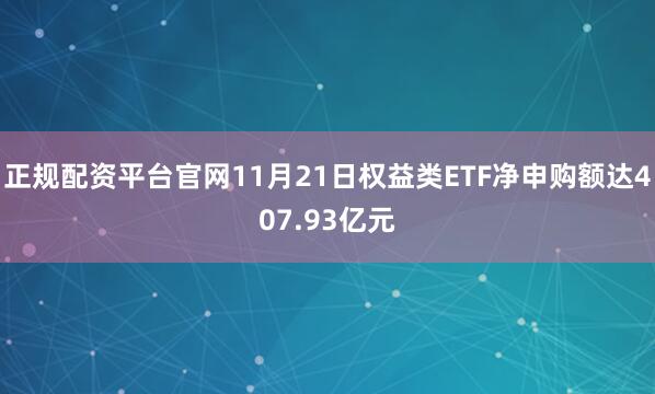 正规配资平台官网11月21日权益类ETF净申购额达407.93亿元