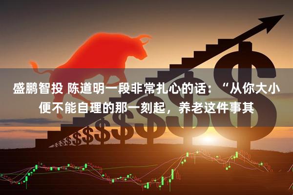 盛鹏智投 陈道明一段非常扎心的话：“从你大小便不能自理的那一刻起，养老这件事其